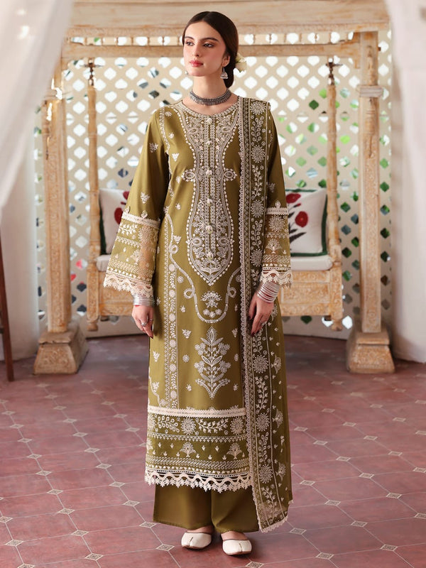 Huram | Premium Embroidered Unstitched Dhanak 3PC Suit