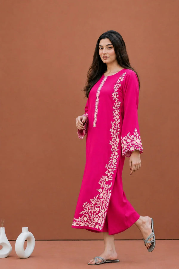 Inaya | Premium Embroidered Unstitched Dhanak 2PC Suit