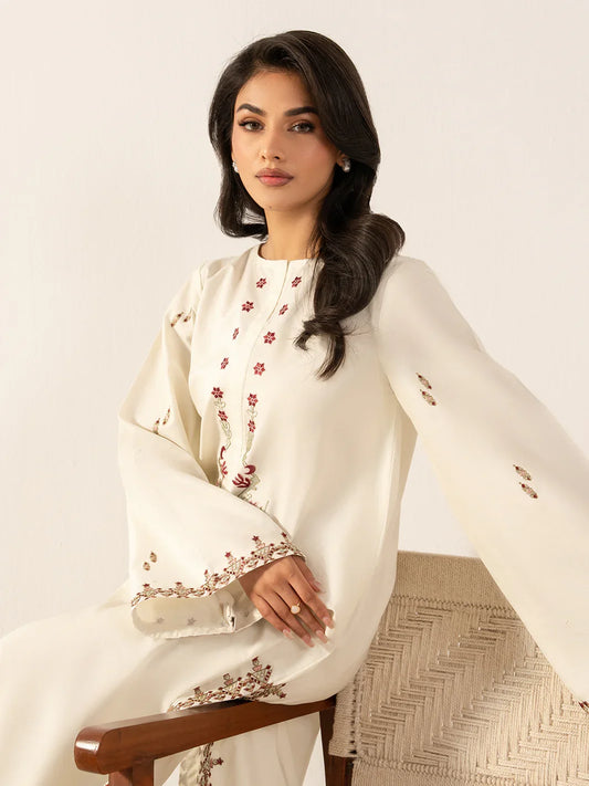 Romaco - Women's Premium Embroidered Lawn 2-Piece Suit – White | Unstitched