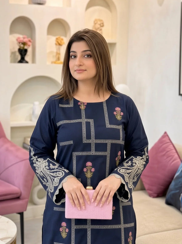 Ayra | Premium Embroidered Unstitched Dhanak 2PC Suit
