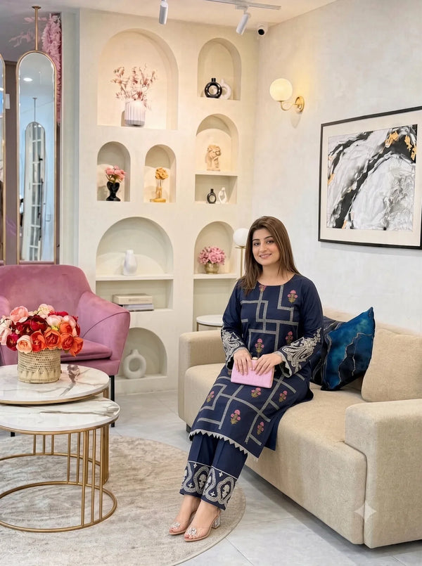 Ayra | Premium Embroidered Unstitched Dhanak 2PC Suit