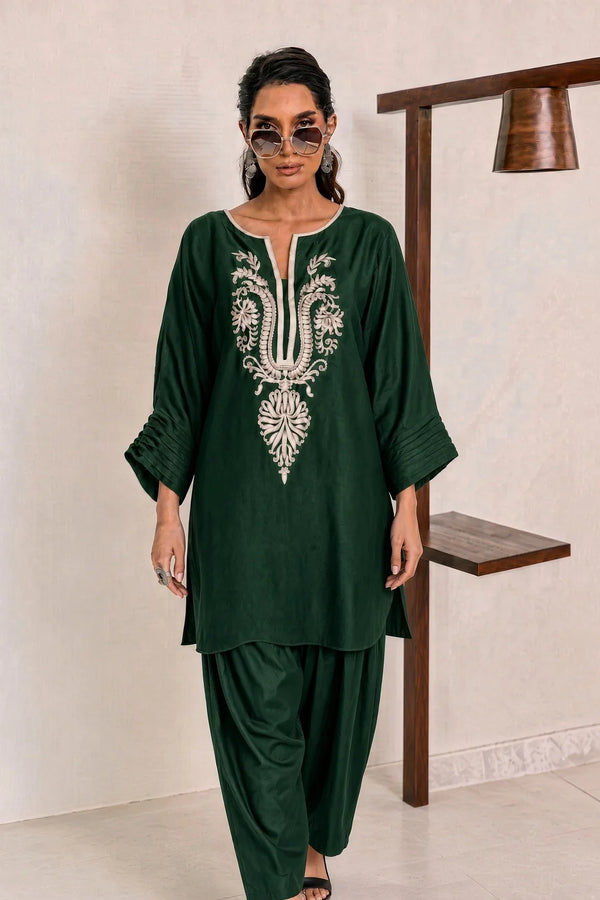 Deepak | Premium Embroidered Unstitched Dhanak 2PC Suit