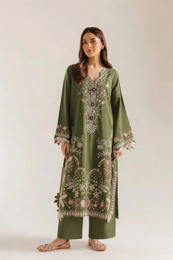 Dhaani | Premium Embroidered Unstitched Dhanak 2PC Suit