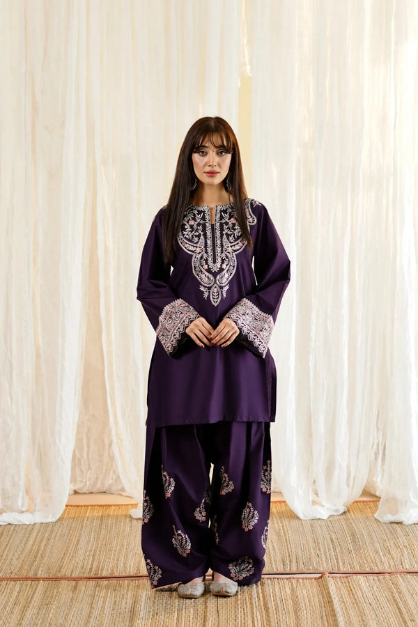 Gulbareen | Premium Embroidered Unstitched Dhanak 2PC Suit