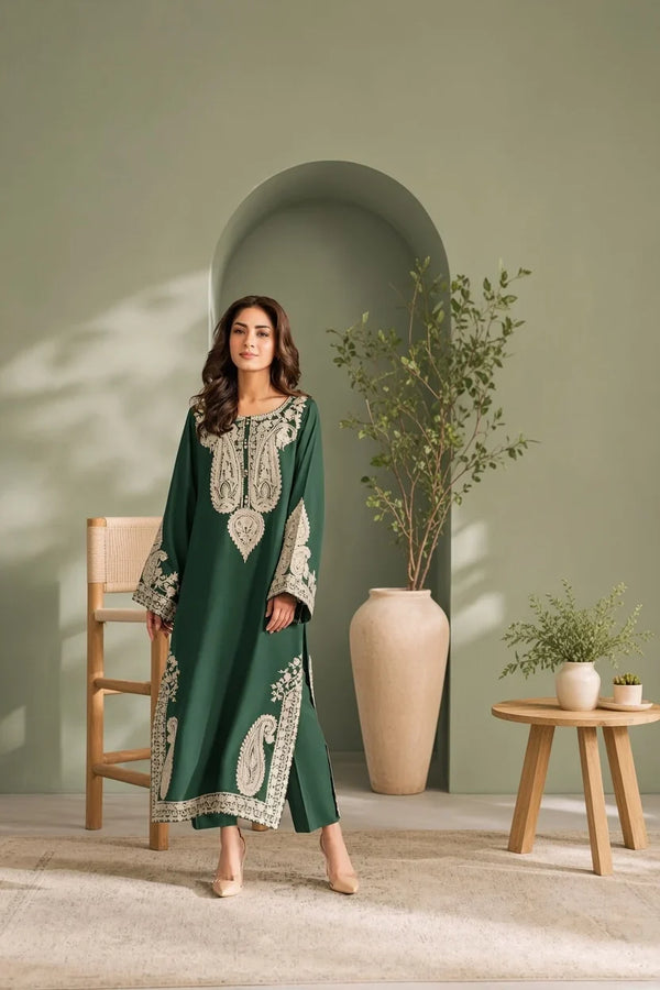 Mahveen | Premium Embroidered Unstitched Dhanak 2PC Suit