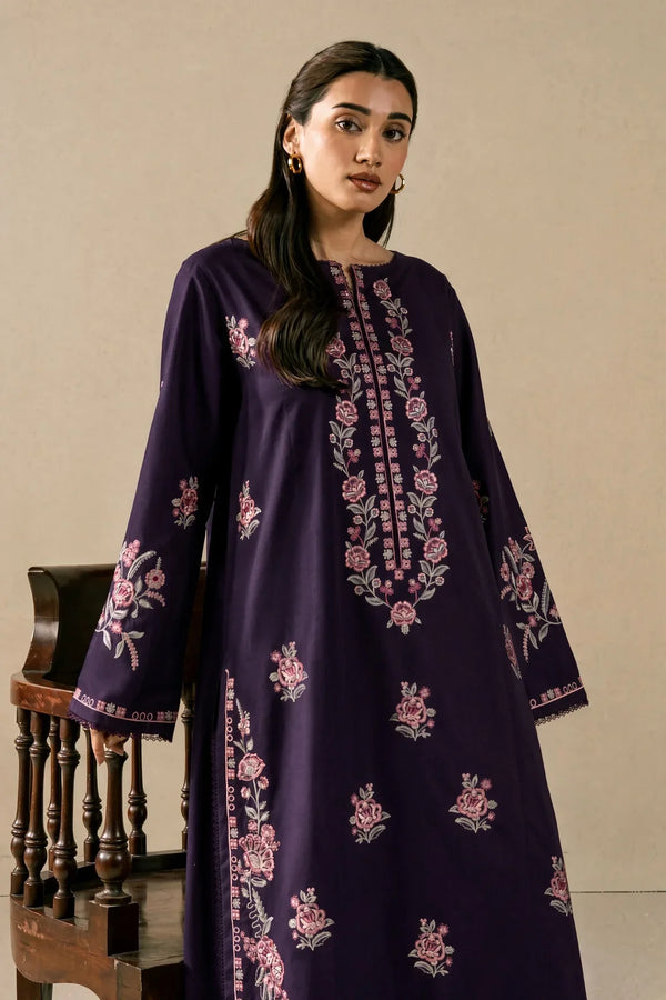 Nazli | Premium Embroidered Unstitched Dhanak 2PC Suit