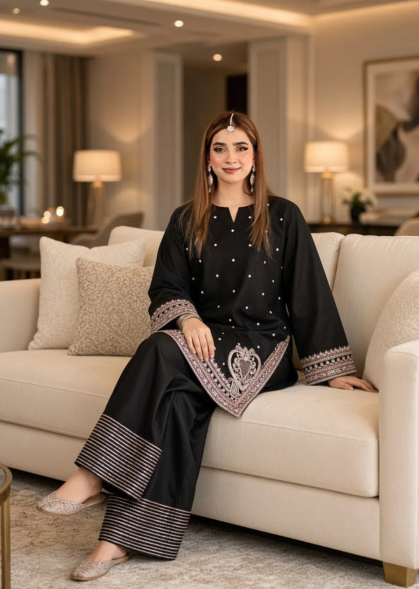 Naila | Premium Embroidered Unstitched Dhanak 2PC Suit