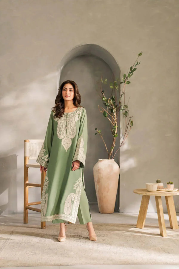 Mahveen | Premium Embroidered Unstitched Dhanak 2PC Suit
