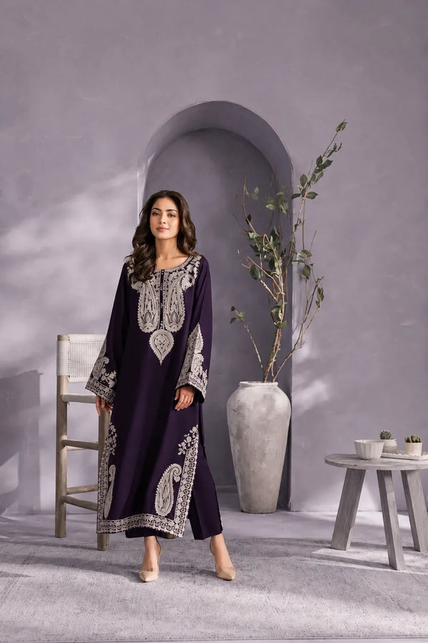 Mahveen | Premium Embroidered Unstitched Dhanak 2PC Suit