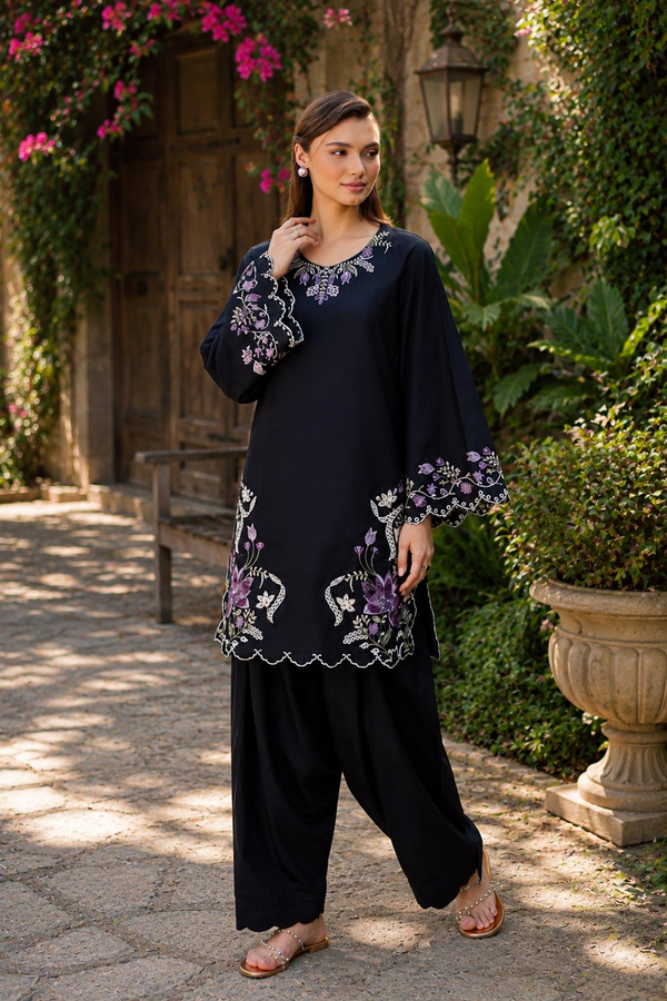Ethnic-✦-Premium Unstitched Dhanak Embroidered 2pc Suit