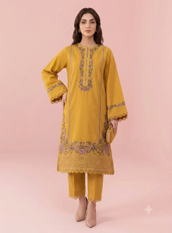 Sajjal | Premium Embroidered Unstitched Dhanak 2PC Suit