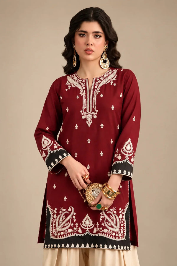 Vintage | Premium Embroidered Unstitched Dhanak 2PC Suit