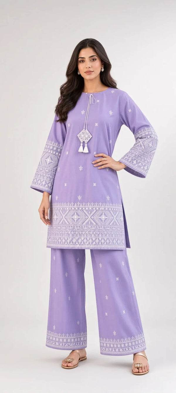 Zartaj | Premium Embroidered Unstitched Dhanak 2PC Suit