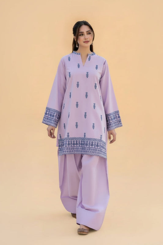 Saba - Women's Premium Embroidered Lawn 2-Piece Suit – Light Purple | Unstitched