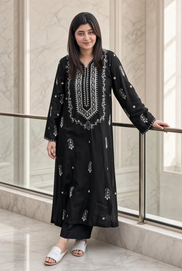 Afsheen | Premium Embroidered Unstitched Dhanak 2PC Suit