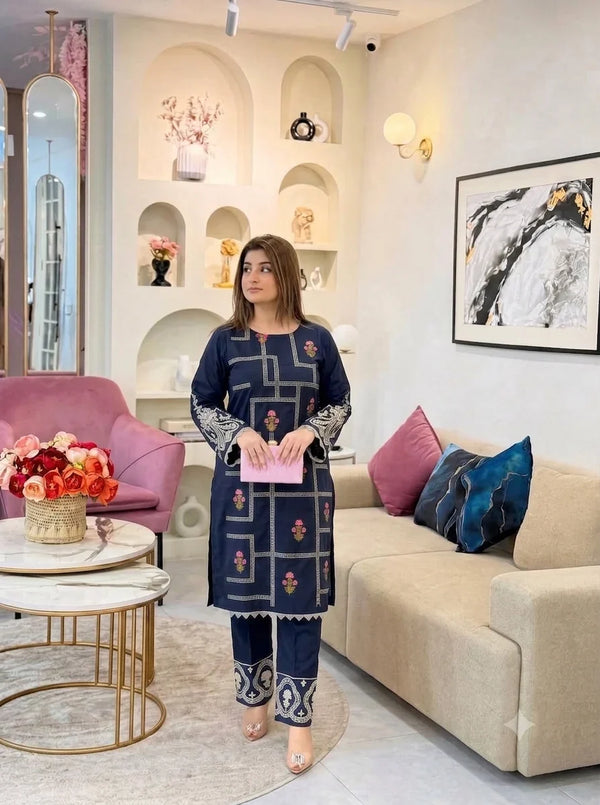 Ayra | Premium Embroidered Unstitched Dhanak 2PC Suit