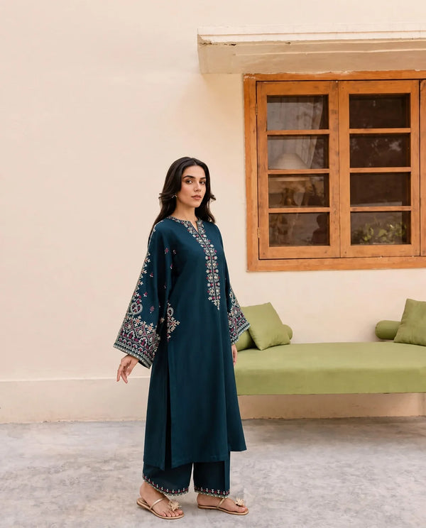 Chantelle | Premium Embroidered Unstitched Dhanak 2PC Suit