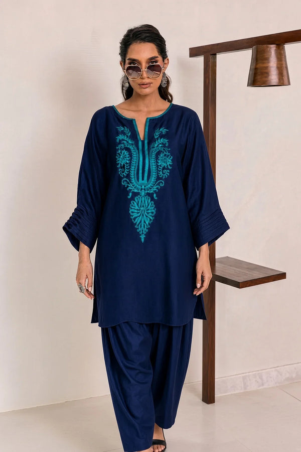 Deepak | Premium Embroidered Unstitched Dhanak 2PC Suit