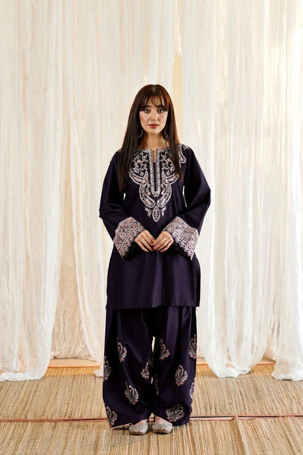 Gulbareen | Premium Embroidered Unstitched Dhanak 2PC Suit