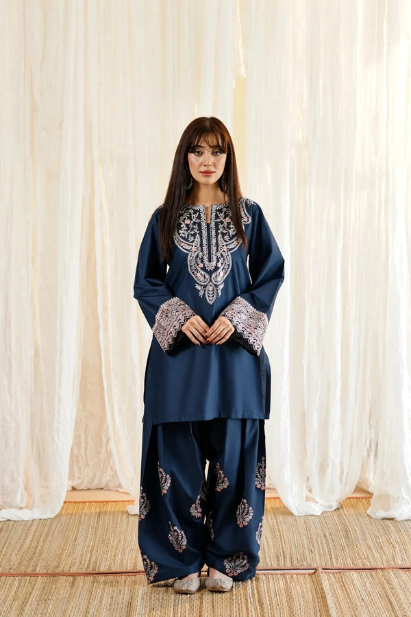 Gulbareen | Premium Embroidered Unstitched Dhanak 2PC Suit