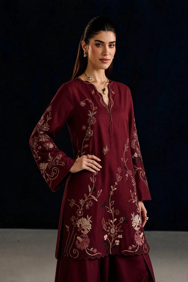 Isha | Premium Embroidered Unstitched Dhanak 2PC Suit