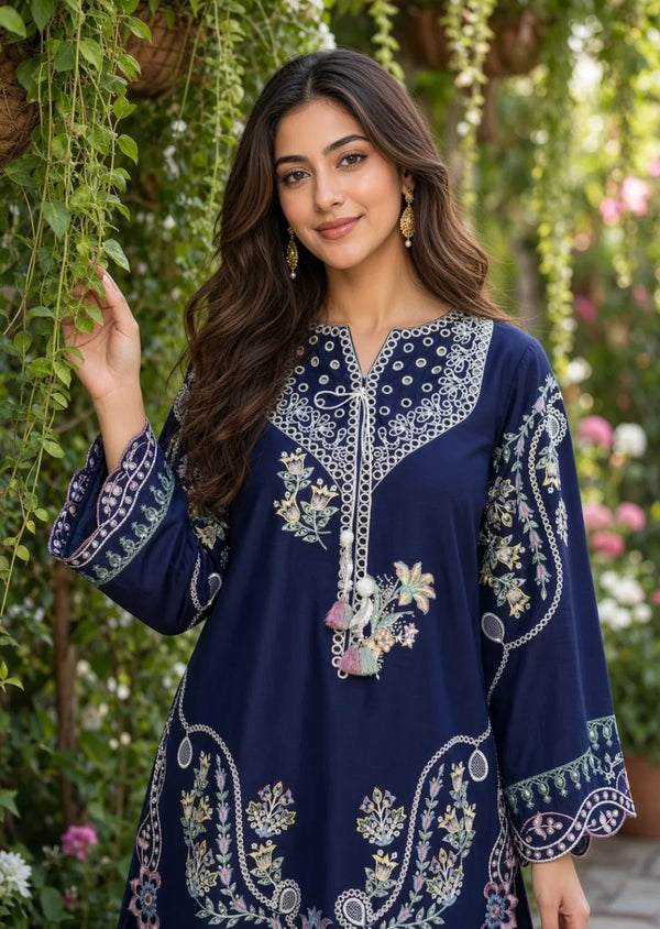 Laraib | Premium Embroidered Unstitched Dhanak 2PC Suit