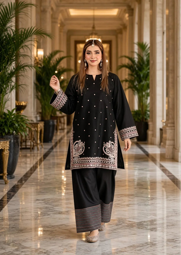 Naila | Premium Embroidered Unstitched Dhanak 2PC Suit