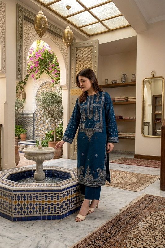 Mahnoor - Unstiched Embroidered 2PC Lawn