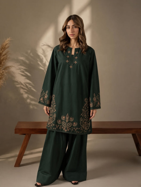Mahagni-✦-Premium Unstitched Dhanak Embroidered 2pc Suit