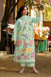 Sargam | Premium Embroidered Unstitched Lawn 3PC Suit | Light Ferozi