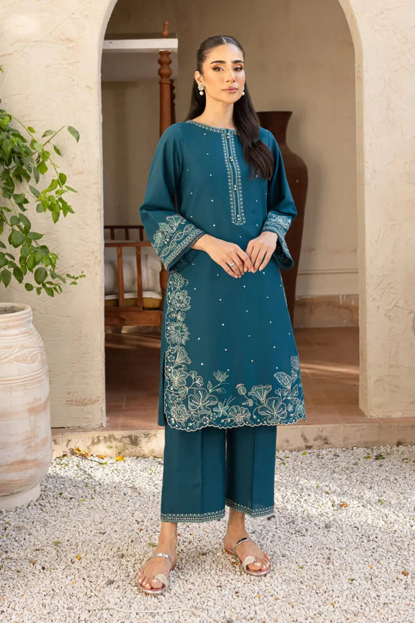 Wania | Premium Embroidered Unstitched Dhanak 2PC Suit